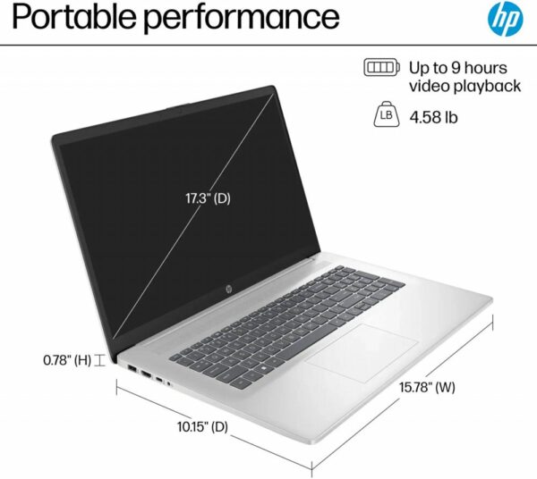 HP 17-cp3005DX 17.3 F-HD IPS RYZEN 5 7430U 16GB 512GB W11S - Afbeelding 4