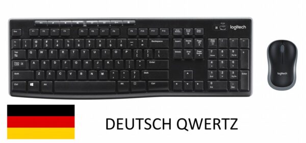 Logitech Wireless Combo MK270 USB Keyb+Mouse QWERTZ Zwart
