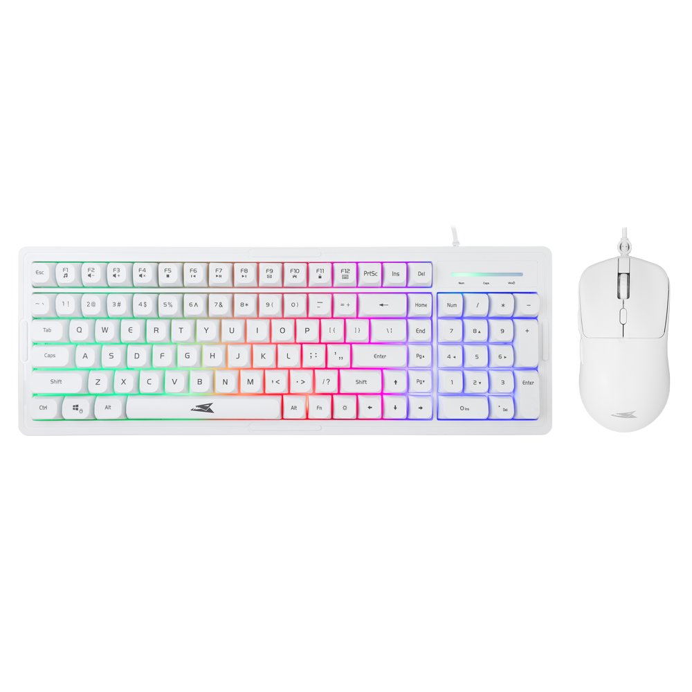 BARACUDA Keyboard + Mouse ORCA White LED Rainbow effect