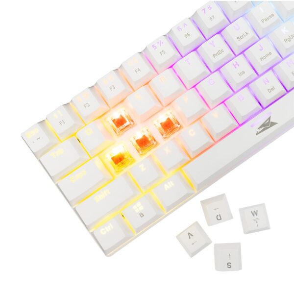 BARACUDA White Keyboard Mechanical Red 61Key 22 AntiGhosting - Afbeelding 3