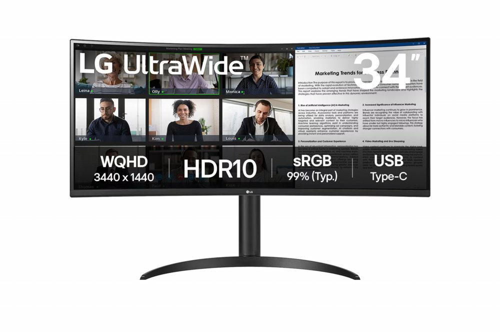 MON LG 34WR55QK-B 34" Quad HD 100Hz VA 5ms Curved