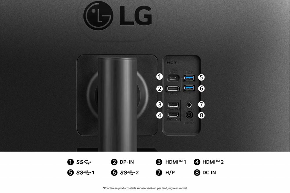 MON LG 34WR55QK-B 34" Quad HD 100Hz VA 5ms Curved - Afbeelding 3