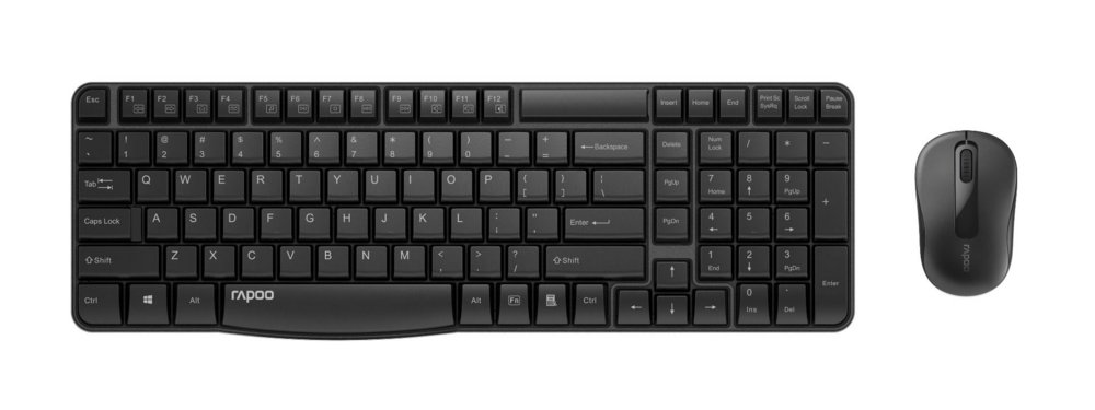 Rapoo X1800S Wireless Keyboard + Mouse Desktopset - Black